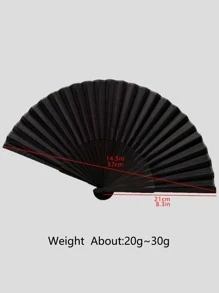 1 件纯色折扇，黑色简约装饰扇，适合日常最佳礼物 - 黑色 - 查看 6