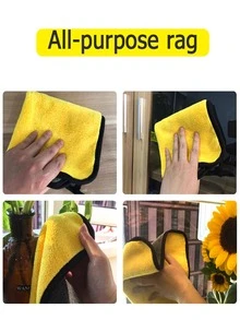 2 cái/bộ Polyester Lau chùi Rag, Hiện đại Double Side Lau Rag Cho Nhà bếp - Màu vàng - Xem 9