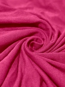 1pc Solid Color Red Sofa Cushion Cover, Modern Polyester Sofa Seat Cover For All Season - Hot Pink - View 6