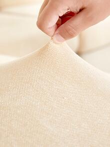 1pc Solid Color Beige Sofa Cushion Cover, Modern Polyester Sofa Seat Cover For All Season - Beige - View 6