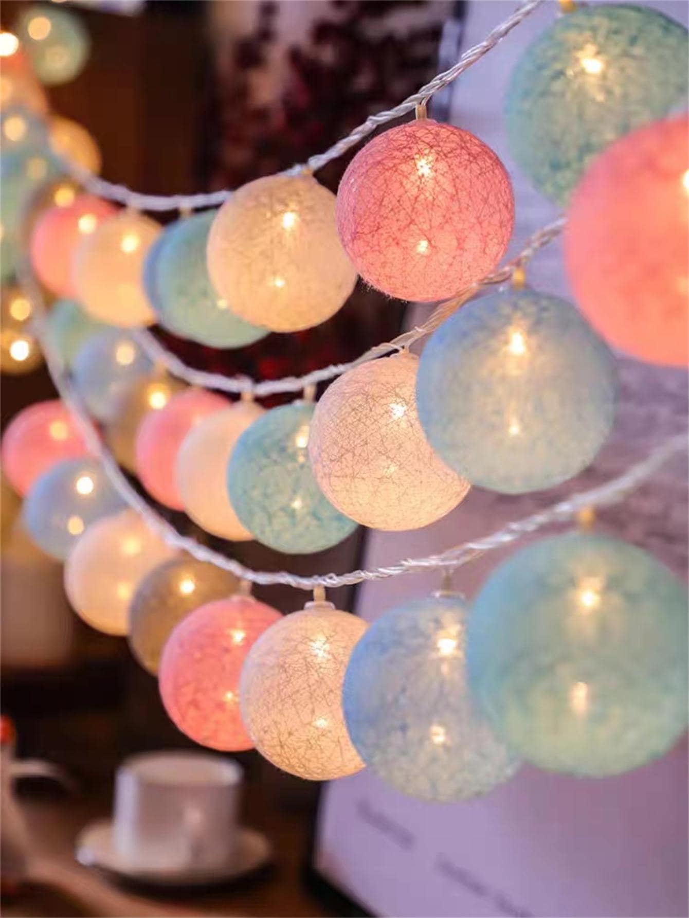 1 件 10/20 灯 2/3 米仙女灯串，适合女孩房间装饰、生日派对、婚礼、节日装饰、小礼物 - 黃色 - 查看 1