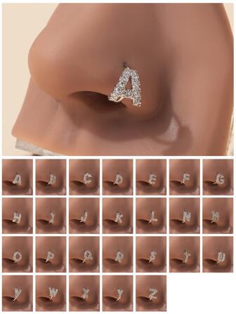 1 szt. Funky sześcienna cyrkonia listowa dekoracyjna kolczyk w nosie dla kobiet do codziennej dekoracji miedziana biżuteria