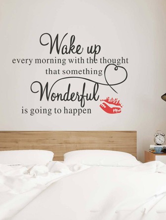 1pc Slogan Graphic Wall Sticker, Modern PVC Wall Decal For Home Decoration,Stickers,Wall Decal, Vinyl Decal For Home Decorations,Spring Decoration Items Refresh Your Home,Rama Decoration Stickers Gifts Birthday Graduation