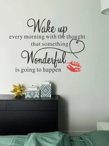 1pc Slogan Graphic Wall Sticker, Modern PVC Wall Decal For Home Decoration,Stickers,Wall Decal, Vinyl Decal For Home Decorations,Spring Decoration Items Refresh Your Home,Rama Decoration Stickers Gifts Birthday Graduation