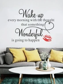 1pc Slogan Graphic Wall Sticker, Modern PVC Wall Decal For Home Decoration,Stickers,Wall Decal, Vinyl Decal For Home Decorations,Spring Decoration Items Refresh Your Home,Rama Decoration Stickers Gifts Birthday Graduation
