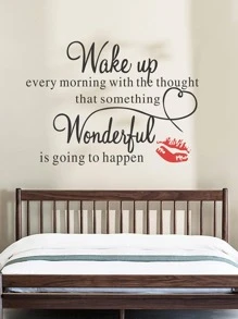1pc Slogan Graphic Wall Sticker, Modern PVC Wall Decal For Home Decoration,Stickers,Wall Decal, Vinyl Decal For Home Decorations,Spring Decoration Items Refresh Your Home,Rama Decoration Stickers Gifts Birthday Graduation
