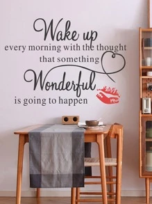 1pc Slogan Graphic Wall Sticker, Modern PVC Wall Decal For Home Decoration,Stickers,Wall Decal, Vinyl Decal For Home Decorations,Spring Decoration Items Refresh Your Home,Rama Decoration Stickers Gifts Birthday Graduation