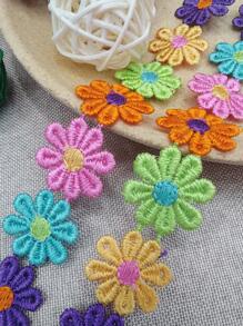 1卷花卉刺繡圖案織帶花邊裝飾用DIY織帶花邊 - 彩色 - 查看 2