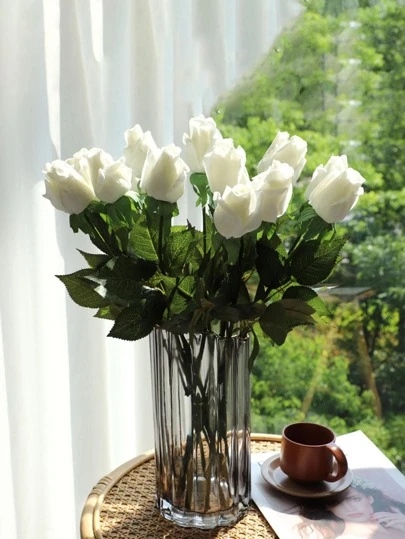 1pc Artificial Flower, Modern Non-woven Fabric Decorative Throw Pillow Cover For Home