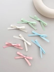 8pcs Women Bow Decor Preppy Alligator Hair Clip For Daily Life For back to school - Multicolor - View 3