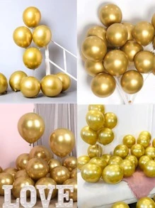 20 Bong Bóng Đồng Màu, Bong Bóng Cao Su Kim Loại Vàng 5 Inch Trang Trí Tiệc - Vàng - Xem 2