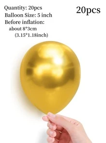 20 Bong Bóng Đồng Màu, Bong Bóng Cao Su Kim Loại Vàng 5 Inch Trang Trí Tiệc - Vàng - Xem 3