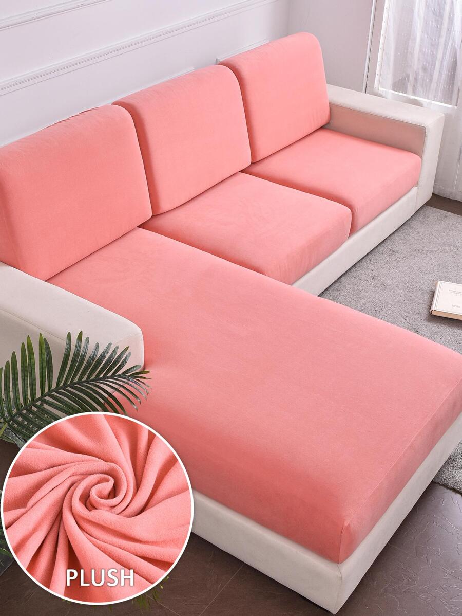 1 Đồng Màu Ghế Sofa Đệm Tối Giản Ghế Sofa Polyester Đệm Cho Gia Đình - Hồng - Xem 1