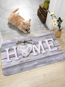1 pièce Tapis de sol graphique de lettre, tapis de sol moderne antidérapant pour la maison, décoration de chambre