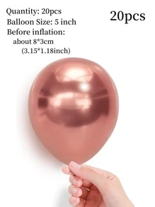 20 piezas unicolor 5 pulgadas rosa dorado de color metálico látex para fiesta adorno - Oro rosa - Ver 3