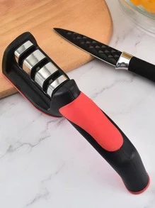 1 pieza Afilador de cuchillos multifuncional negro/rojo para el hogar, piedra de afilar para ajuste rápido del ángulo con afilado automático para tijeras y cuchillos, se incluye en empaque aleatorio de caja o bolsa - Multicolor - Ver 2