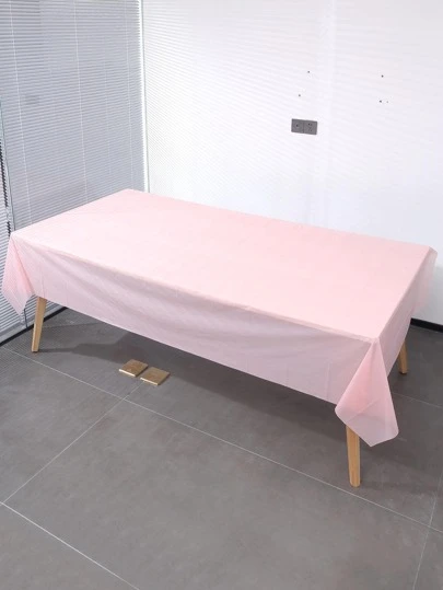 1/2 件一次性派对桌布 PE 塑料布，纯色，适用于生日甜点桌，派对装饰用品，108 英寸