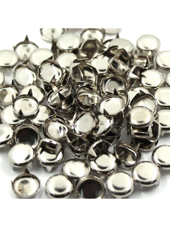 100 piezas plata DIY redondo uña remache para con