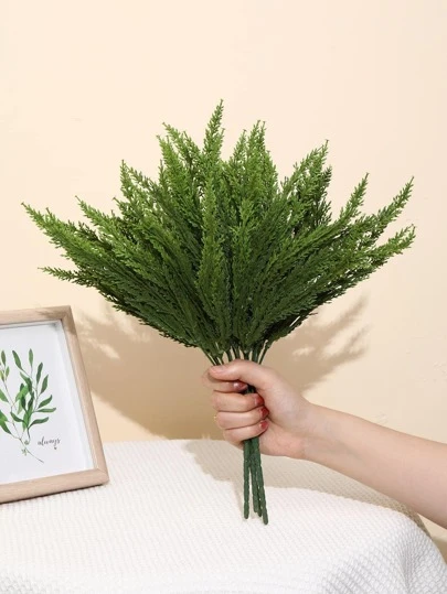 1 件人造植物，绿色塑料仿真松针，适用于家居装饰、情人节、礼物