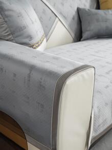 1入組撞色沙發毛巾灰色滌綸沙發座墊四季皆宜 - 灰色 - 查看 4