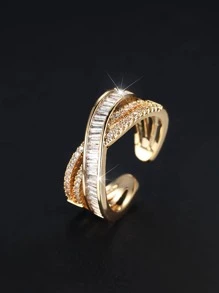 1 Quyến Rũ Đính Đá Cubic Zirconia Trang Trí Criss Cross Vòng Đeo Tay Cho Nữ Trang Trí Hàng Ngày - Màu vàng - Xem 1