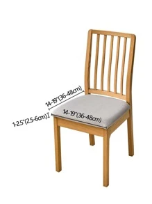 1pc Waterproof, Oil-Proof & Scratch Resistant PU Leather Chair Seat Cover For Home & Bedroom - Light Grey - View 5
