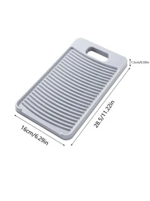 1pc Solid Plastic Washboard, Grey Scrub Board, For Bathroom - Grey - View 2