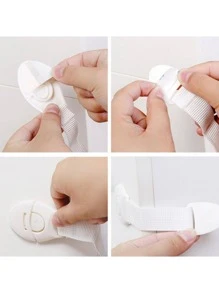 10 件橱柜锁，白色塑料婴儿保护抽屉锁，适用于家庭 - 白色 - 查看 7