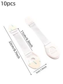 10 件橱柜锁，白色塑料婴儿保护抽屉锁，适用于家庭 - 白色 - 查看 4