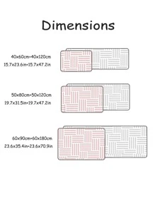 1入組幾何圖案防滑廚房地毯現代滌綸地墊用於家居裝飾 - 彩色 - 查看 2