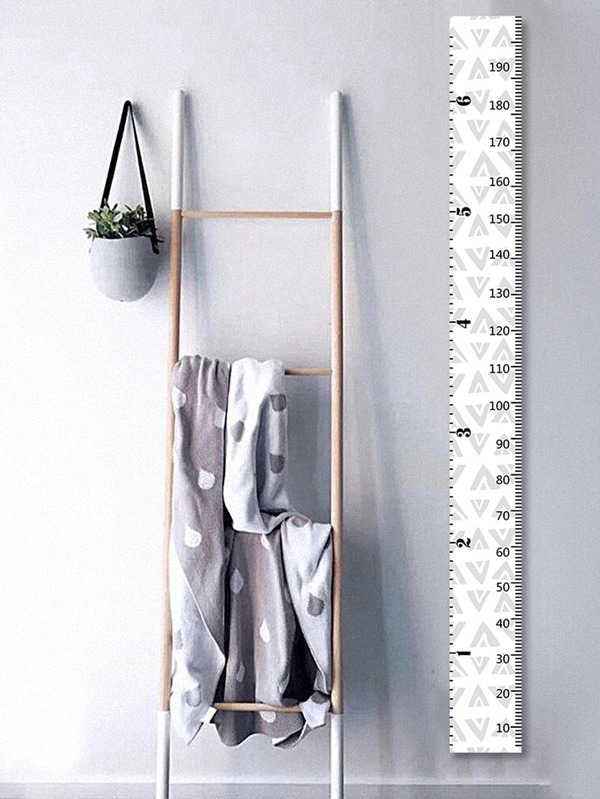 1pc Graphic Print Height Measurement Sticker, Modern Geometric Pattern