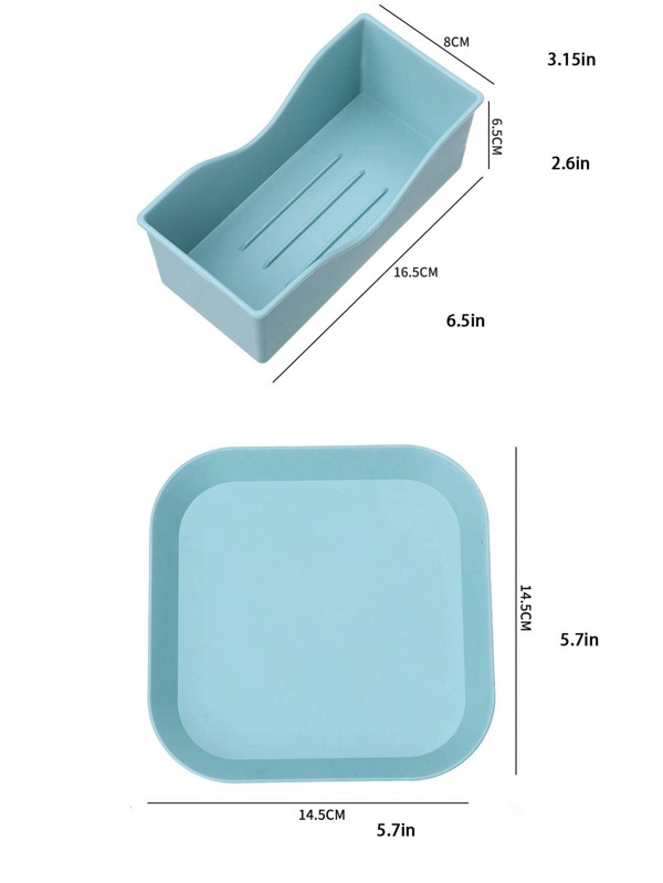 1pc Storage Box & 6pcs Food Plate, Nordic PP Random Color Plate & Storage Holder For Kitchen
