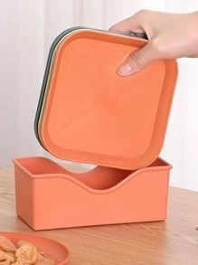 1 pieza Caja de almacenamiento & 6 piezas alimento nórdico de color al azar Plato & almacenamiento Soporte para cocina - Verde - Ver 5