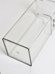 1pc Plastic Makeup Brush Storage Box, Minimalist Clear Multifunction Makeup Brush Storage Holder For Home,For Holiday Beach, Bathroom Collection, Bedroom Collection, Large Capacity - Clear - View 5