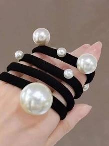 11 chiếc dây buộc tóc thời trang trang trí ngọc trai giả cho nữ thanh lịch - Nhiều màu - Xem 2
