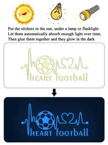 1 Máy Tính Phát Sáng Trong Bóng Tối Khẩu Hiệu Đồ Họa Trang Trí Bộ Phim Trái Tim Hiện Đại & Bóng Đá In Hình PVC Dán Cửa Sổ Trang Trí Nhà Cửa - Màu xanh lam - Xem 6