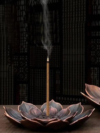 1pc 2.20 Inch Diameter Mini Alloy Lotus Porous Incense Base Incense Burner Holder Gifts Birthday Graduation