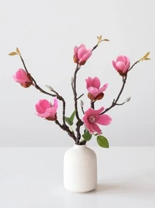 1入組人造玉蘭簡單塑料假花莖適用於婚禮、派對、節日裝飾 - 粉色 - 查看 1
