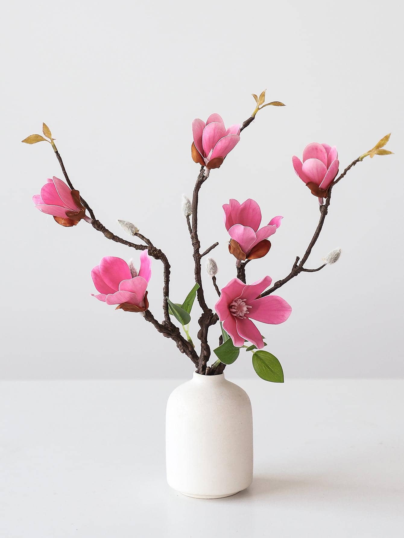 1入組人造玉蘭簡單塑料假花莖適用於婚禮、派對、節日裝飾 - 粉色 - 查看 1