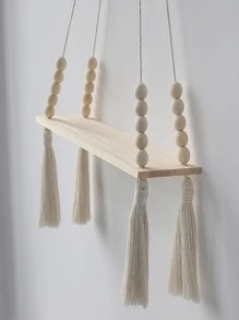 1 件珠子和流苏装饰壁挂，波西米亚风珠子装饰编织挂饰，适合家庭的最佳礼物生日盘子厨房配件厨房装饰餐桌托盘托盘水果托盘托盘装饰 - 米色 - 查看 2