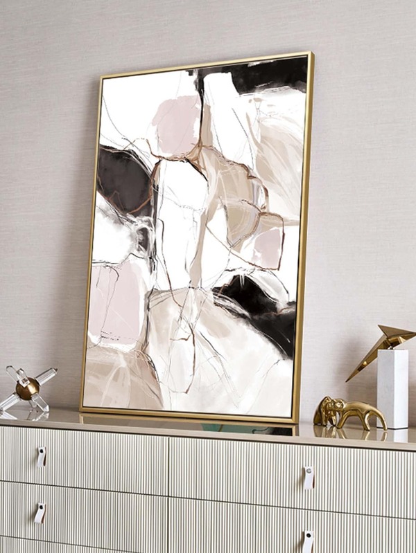 1ピース マーブルプリント フレームレス モダン ホワイト カラフル ウォールアート 絵画 ホームデコレーション用 SHEIN JAPAN