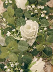 1 件人造花藤，现代塑料人造花环，适用于派对装饰、情人节、礼物 - 白色 - 查看 7