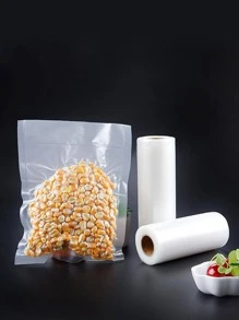 1 cuộn túi đựng thực phẩm đặc, màng bọc thực phẩm trong suốt cho nhà bếp - Trong sáng - Xem 3