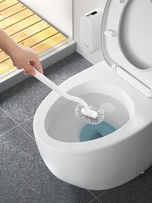 1 pieza Cepillo de baño inodoro limpieza con mango largo ABS blanco para cuarto de baño - Blanco - Ver 4