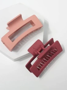 2pcs Rectangle Hair Claw - Multicolor - View 1
