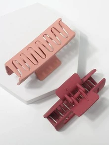 2pcs Rectangle Hair Claw - Multicolor - View 3