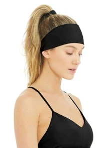 1 dây buộc tóc thông thường thấm mồ hôi cho nữ cho cuộc sống hàng ngày - màu đen - Xem 1