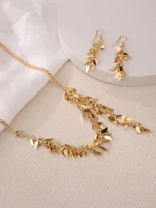 3pcs/set Fashionable Geometric Decor Jewelry Set For Women For Daily Decoration - Yellow Gold - View 2