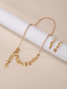 3pcs/set Fashionable Geometric Decor Jewelry Set For Women For Daily Decoration - Yellow Gold - View 1