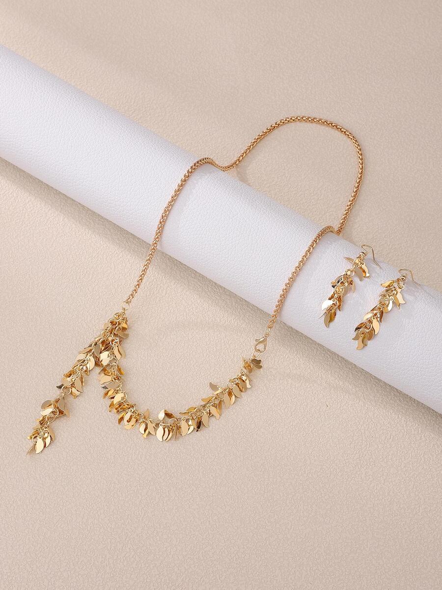3pcs/set Fashionable Geometric Decor Jewelry Set For Women For Daily Decoration - Yellow Gold - View 1